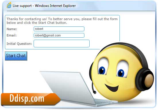 Screenshot of Online Web Chat